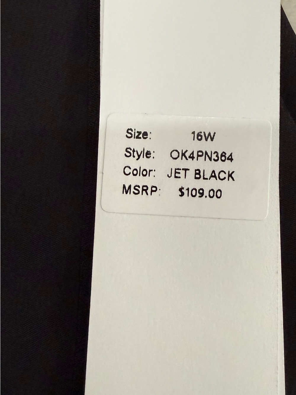 DKNY Sullivan St Fit & Flare Pants NWT Plus Size 16W Black Career Trouser - Picture 3 of 7